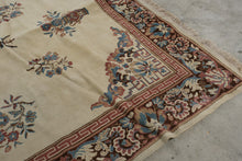 Load image into Gallery viewer, Chinese Style Floral Medallion Area Rug 93 x 128 Ivory Rose Blue
