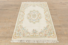 Load image into Gallery viewer, Cream Rug with Floral Medallion - 4 x 6
