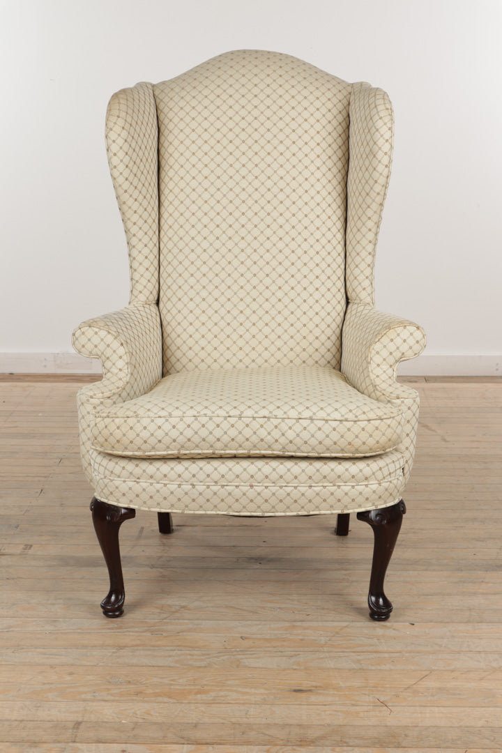 Cream Wingback Arm Chair