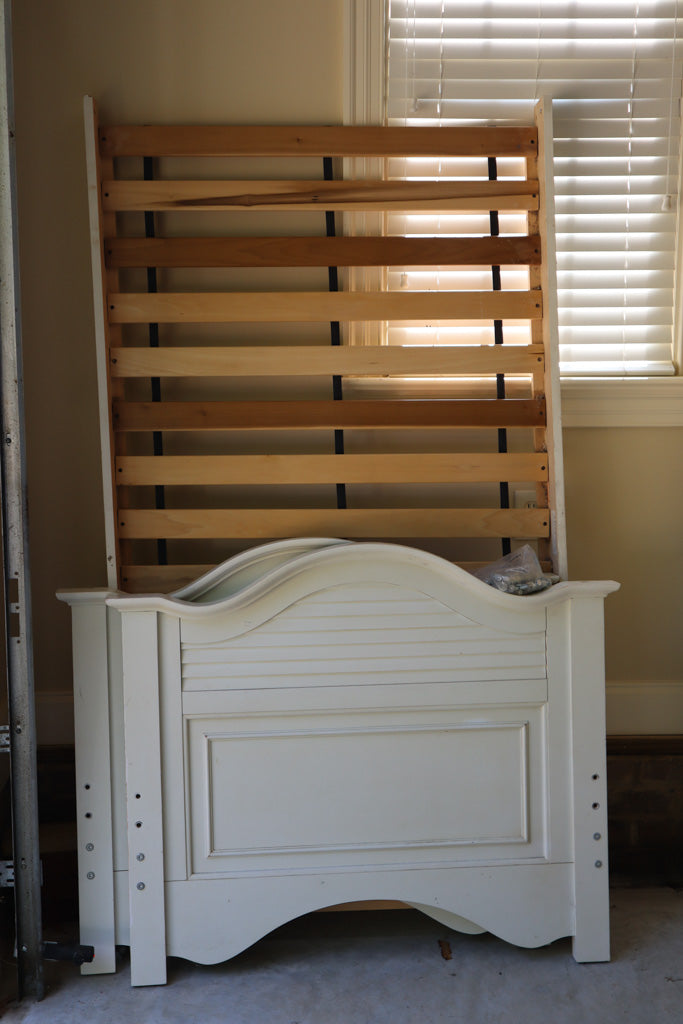 Munire Cream French Provincial Twin Bed – Includes Headboard, Footboard & Slats