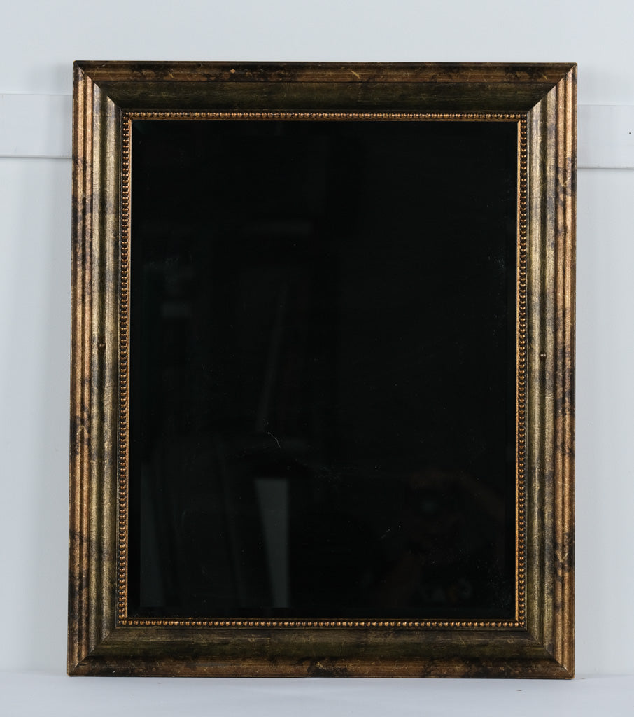 Antique-Style Bronze Beaded Wall Mirror – 26.5” x 32.5” – Made in Canada