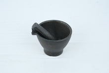 Load image into Gallery viewer, Cast Iron Mortar and Pestle Apothecary Spice Grinder Black 4 Inch
