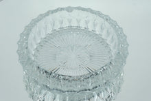 Load image into Gallery viewer, Vintage Pressed Crystal Ashtray – 7.5” Round Cut Glass Dish, Mid-Century Heavy Clear Glass
