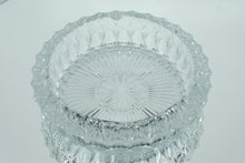Load image into Gallery viewer, Vintage Pressed Crystal Ashtray – 7.5” Round Cut Glass Dish, Mid-Century Heavy Clear Glass
