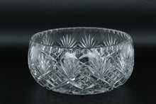 Load image into Gallery viewer, Brilliant Cut Crystal Serving Bowl • 8" Round x 4" Tall • Deep Starburst, Fan &amp; Diamond Pattern Centerpiece
