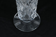 Load image into Gallery viewer, Cut Crystal Pedestal Trumpet Vase 10.25" Etched Tulip Medallion Floral Starburst Base
