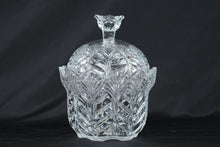 Load image into Gallery viewer, Vintage Bohemia Crystal Covered Candy Dish Portico Pattern Czech Republic 7 Inch
