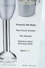 Load image into Gallery viewer, Cuisinart Smart Stick Two-Speed Hand Blender – 200W, Stainless Steel Shaft, Model CSB-75BC (New in Box)
