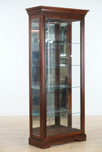 Load image into Gallery viewer, Philip Reinisch Sheffield Collection Lighted Curio Cabinet – Solid Wood, Cherry Finish

