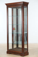 Load image into Gallery viewer, Philip Reinisch Sheffield Collection Lighted Curio Cabinet – Solid Wood, Cherry Finish
