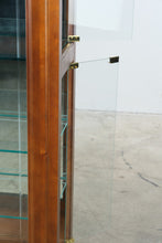Load image into Gallery viewer, Traditional Carved Wood Curio Cabinet with Glass Shelves and Side-Loading Door
