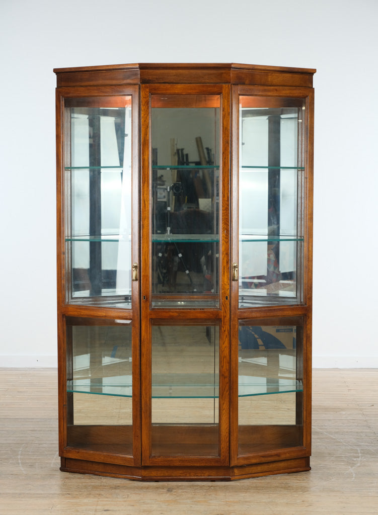 Carolina Heritage Lighted Curio Cabinet – Real Wood, Mirrored Back