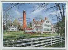 Load image into Gallery viewer, William Mangum Signed Print – &quot;Currituck Beach Lighthouse&quot; (Framed, COA, #249/1250)
