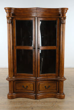 Load image into Gallery viewer, Pair of Curved Front Display Cabinets with Burled Accents
