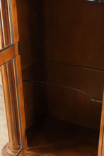 Load image into Gallery viewer, Pair of Curved Front Display Cabinets with Burled Accents
