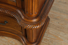 Load image into Gallery viewer, Pair of Curved Front Display Cabinets with Burled Accents
