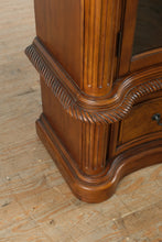 Load image into Gallery viewer, Pair of Curved Front Display Cabinets with Burled Accents
