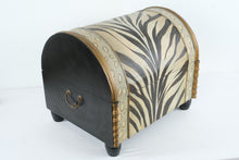Load image into Gallery viewer, Safari Zebra Print Storage Trunk Bench Upholstered Chest Wood Base
