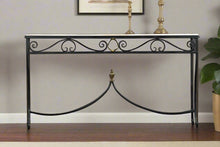 Load image into Gallery viewer, Custom Black Iron Console Table with Stone Top
