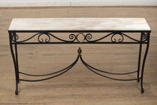 Load image into Gallery viewer, Custom Black Iron Console Table with Stone Top
