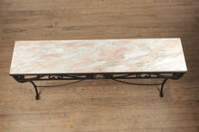 Load image into Gallery viewer, Custom Black Iron Console Table with Stone Top
