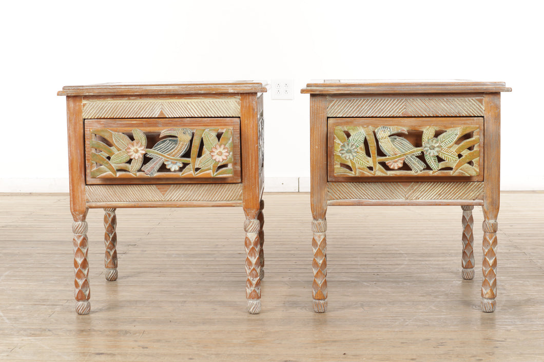 Custom Pair of Toucan Nightstands - Art De Mexico