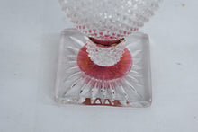 Load image into Gallery viewer, Cranberry Flash Cut Glass Goblet Diamond Pattern 7 Inch
