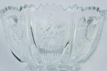 Load image into Gallery viewer, Antique EAPG Paneled Thistle Delta Pressed Glass Footed Bowl 7 Inch
