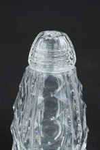 Load image into Gallery viewer, Vintage Cut Glass Crystal Salt and Pepper Shakers Faceted Clear Set
