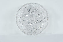 Load image into Gallery viewer, Vintage Cut Glass Crystal Serving Bowl Starburst Sawtooth Edge
