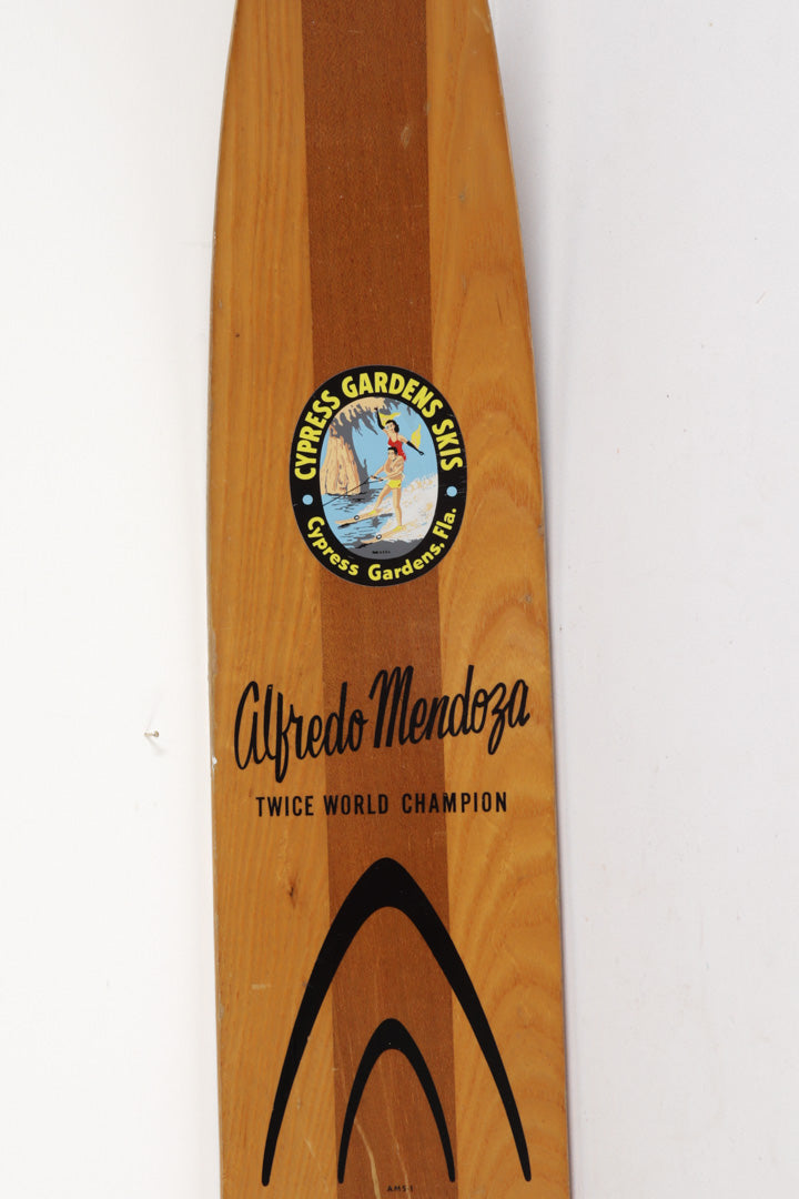 alfredo mendoza salomon water ski Cypress Gardens Alfredo Mendoza Slalom Water Ski With Original Box 1950s