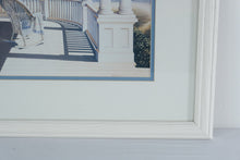 Load image into Gallery viewer, Daniel Pollera Breezy Point Framed Coastal Art Print White Wicker Porch Scene
