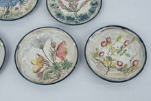 Load image into Gallery viewer, KAM Denmark Skovbilled Hand Painted Art Pottery Plates Set of 7 Monthly Botanical 725 Inch

