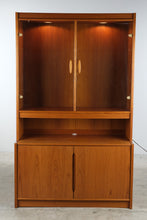 Load image into Gallery viewer, Danish Modern Teak Display Cabinet with Glass Doors and Lower Storage Made in Denmark
