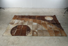 Load image into Gallery viewer, Darbaz Hali Leather Hide Patchwork Rug 94 x 67 Modern Geometric Turkey
