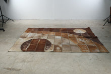 Load image into Gallery viewer, Darbaz Hali Leather Hide Patchwork Rug 94 x 67 Modern Geometric Turkey
