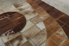 Load image into Gallery viewer, Darbaz Hali Leather Hide Patchwork Rug 94 x 67 Modern Geometric Turkey
