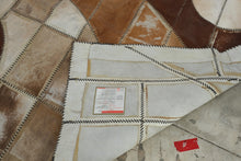 Load image into Gallery viewer, Darbaz Hali Leather Hide Patchwork Rug 94 x 67 Modern Geometric Turkey
