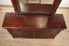 Load image into Gallery viewer, Dark Brown Dresser with Drawers and Cabinets

