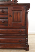 Load image into Gallery viewer, Dark Brown Dresser with Drawers and Cabinets
