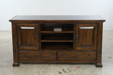 Load image into Gallery viewer, Traditional Dark Wood Media Console with Storage

