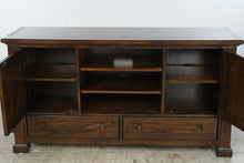 Load image into Gallery viewer, Traditional Dark Wood Media Console with Storage
