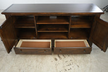 Load image into Gallery viewer, Traditional Dark Wood Media Console with Storage
