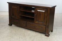 Load image into Gallery viewer, Traditional Dark Wood Media Console with Storage
