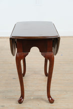 Load image into Gallery viewer, Dark Cherry Drop-Leaf Side Table with Queen Anne Legs
