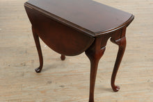 Load image into Gallery viewer, Dark Cherry Drop-Leaf Side Table with Queen Anne Legs

