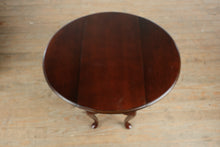 Load image into Gallery viewer, Dark Cherry Drop-Leaf Side Table with Queen Anne Legs
