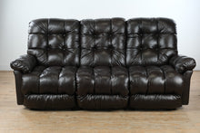 Load image into Gallery viewer, Best Chairs Co Dark Brown Leather Manual Reclining Sofa 88 Inch Three Seat Recliner Couch
