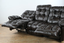 Load image into Gallery viewer, Best Chairs Co Dark Brown Leather Manual Reclining Sofa 88 Inch Three Seat Recliner Couch

