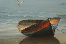 Load image into Gallery viewer, Original David Forbis Coastal Oil Painting – “Boats at Rest” – 44&quot; x 31.5&quot; Framed Seascape
